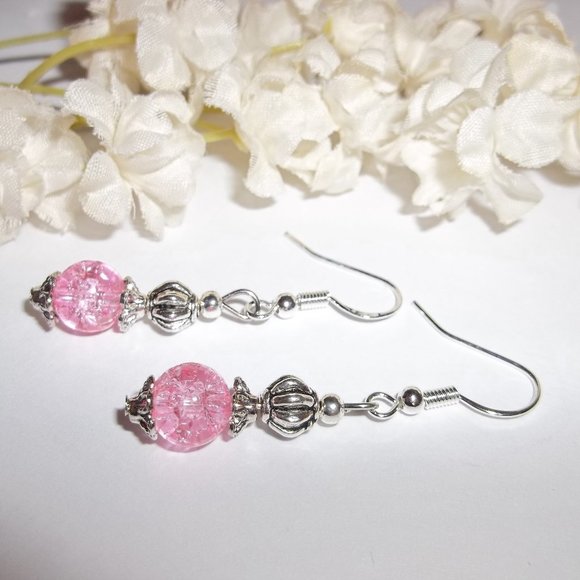 Pink Beaded Earrings Dangle & Drop Set NWT Jewelry Dangle Drop Accessory 5239 - Picture 4 of 8